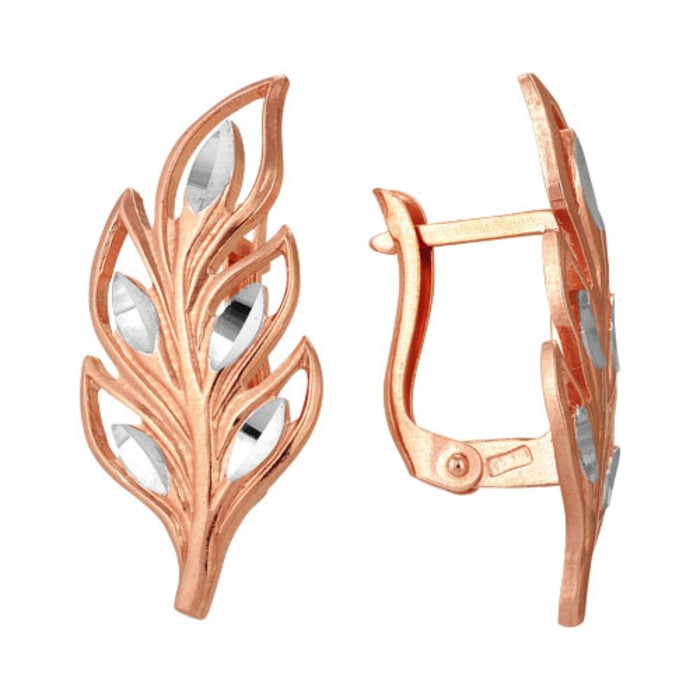 Серьги "Ветви", позолота