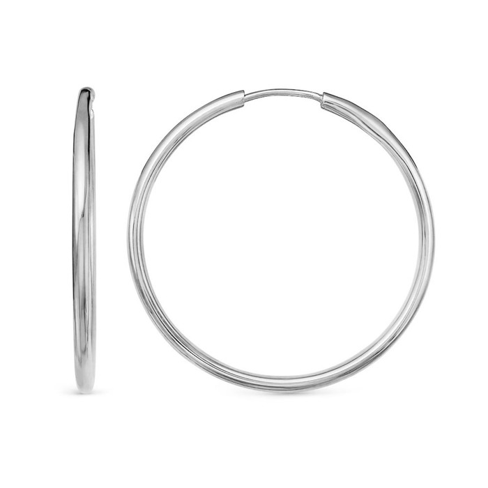 Серьги «Кольца» d=2,5 см, посеребрение серьги кольца крученые d 3 2см лоза посеребрение