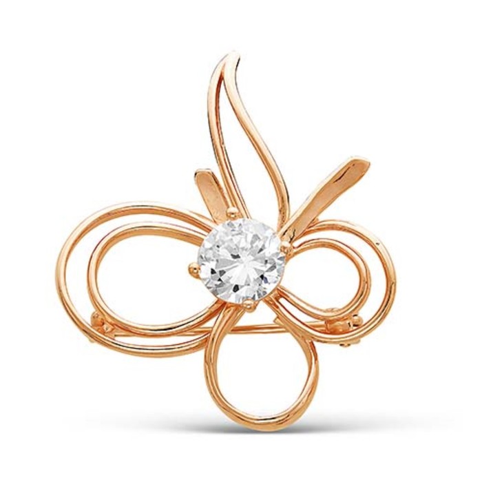 Брошь "Бант", позолота