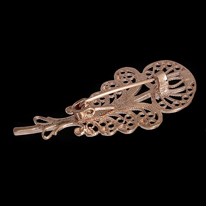 Брошь "Перышко", позолота