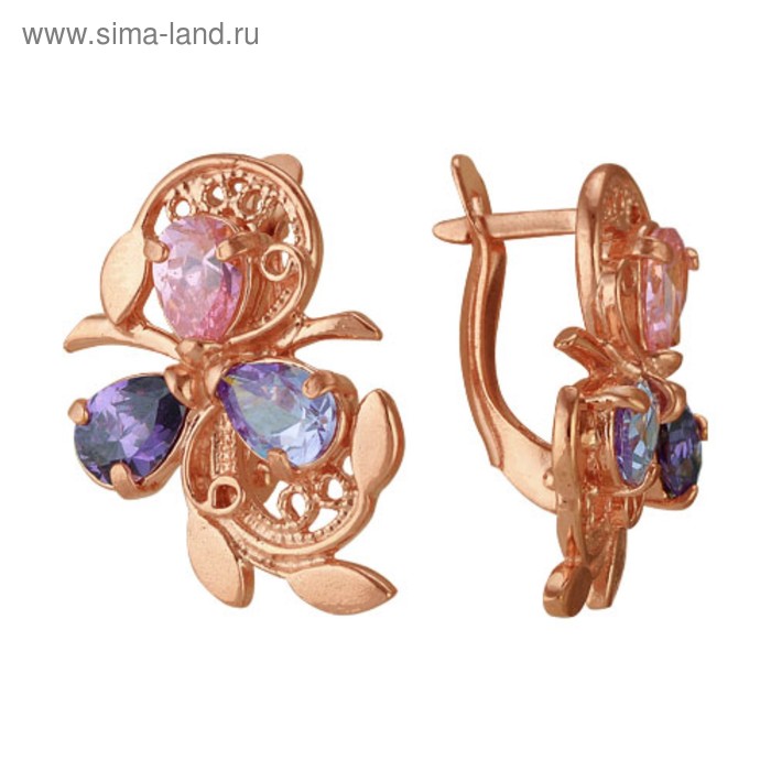 

Серьги "Самоцвет", позолота, цвет сиреневый