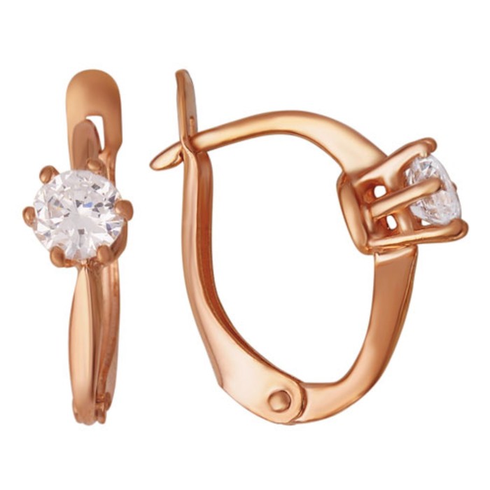 Серьги "Классика" гранёный круг, позолота