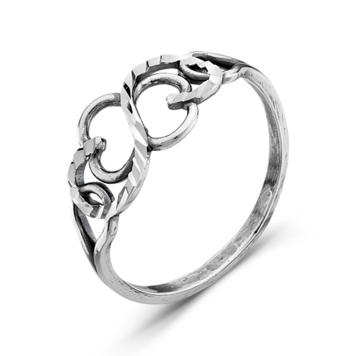 Кольцо "Витое", посеребрение с оксидированием, 16.5 размер