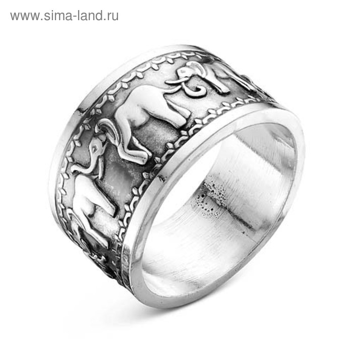Кольцо «Слон», посеребрение с оксидированием, 16 размер кольцо слон посеребрение с оксидированием 16 размер