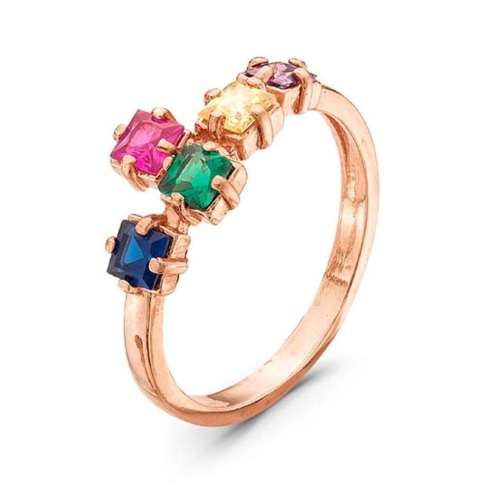 Кольцо "Самоцвет" шахматы, позолота, размер МИКС