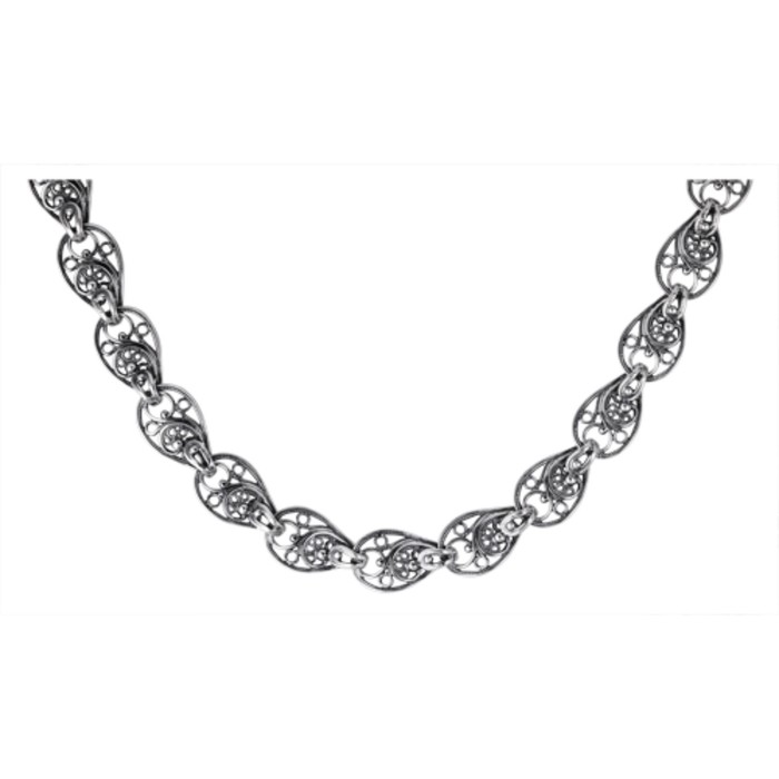Колье "Витое", посеребрение с оксидированием