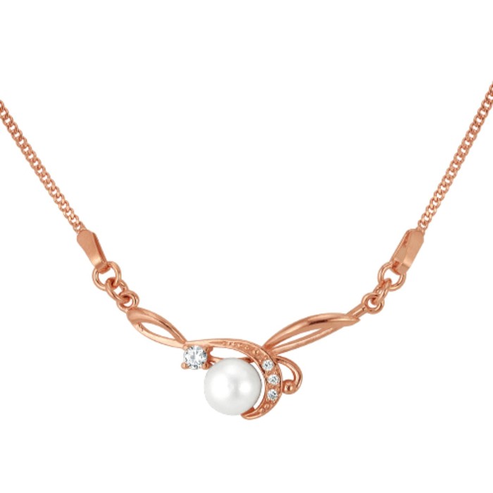 Колье "Капелька", цвет белый, позолота