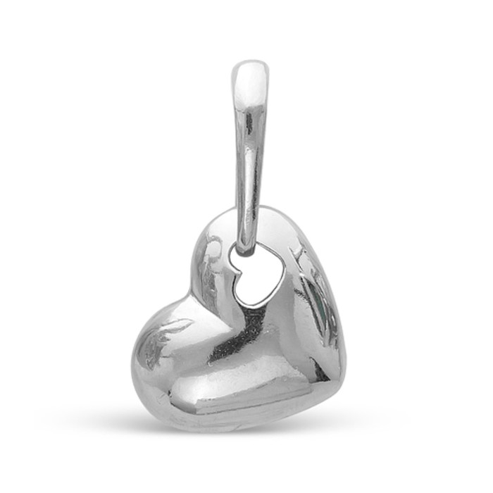 Подвеска "Сердце в сердце", посеребрение с оксидированием