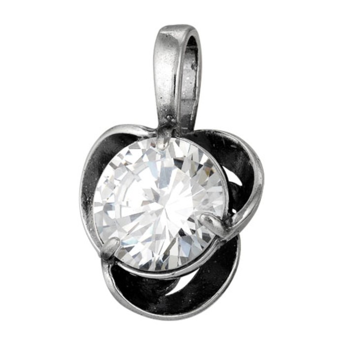 Подвеска "Цветок", посеребрение с оксидированием