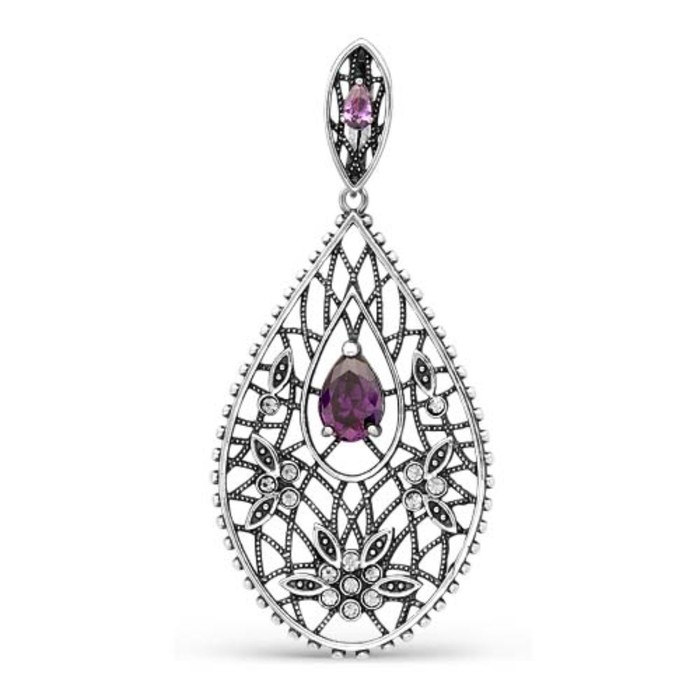 Подвеска "Элегант", посеребрение с оксидированием