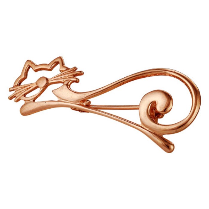 Брошь "Кошка", позолота