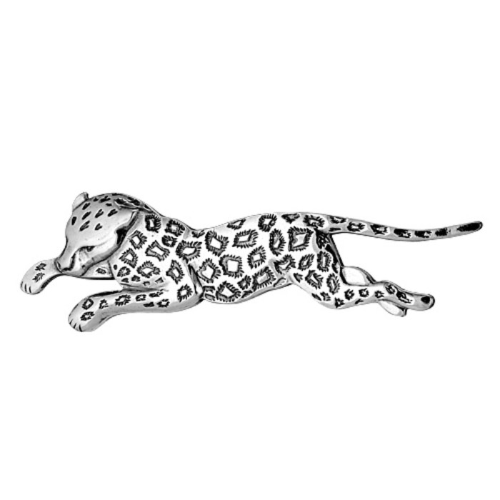 Брошь "Леопард", посеребрение с оксидированием