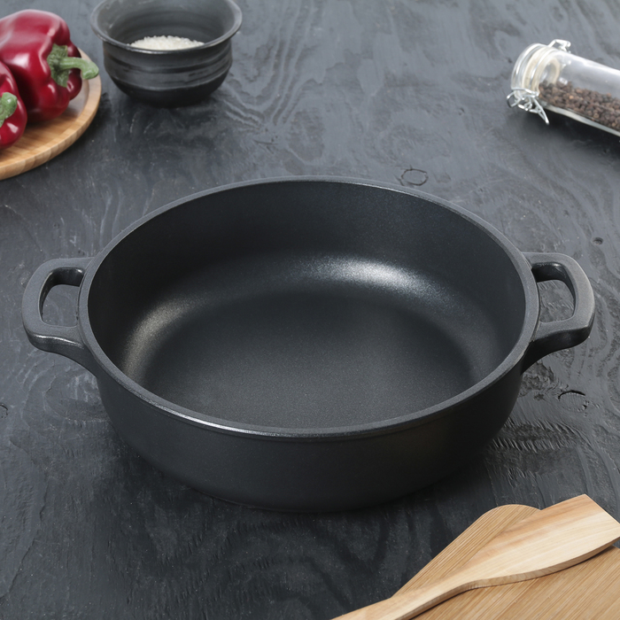 Жаровня 26 см "Классик", h=7 см, стеклянная крышка