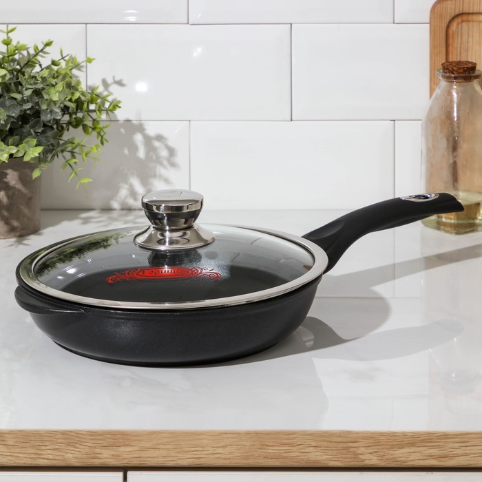 Сковорода 24 см "Классик", h=6 см, стеклянная крышка