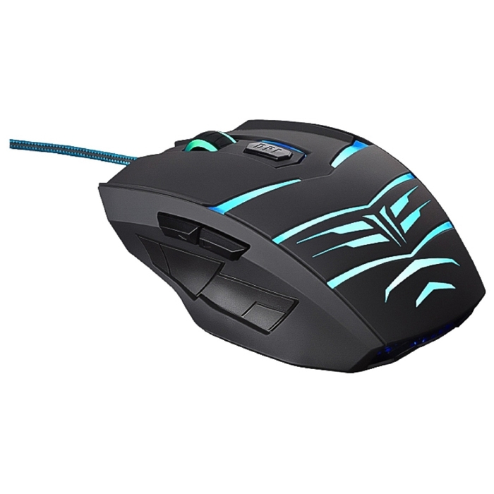 Мышь Oklick 745G LEGACY, черный/голубой, оптическая, USB