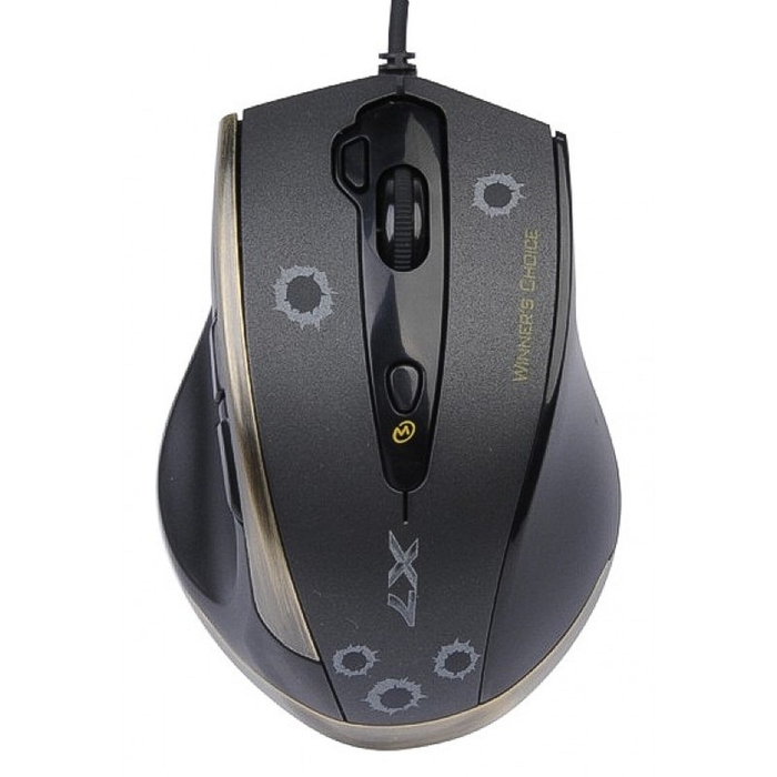 Мышь A4 V-Track F3, черный/золотистый, оптическая, USB2.0
