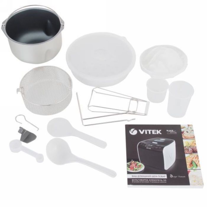 Мультиварка Vitek VT4209BW, 1700 Вт, 5 л, 20 авт.прог, 3D нагрев, мультиповар, отлож старт
