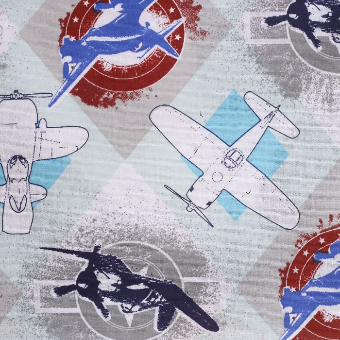 Постельное бельё 1,5 сп "Дасти" Самолеты , размер 143х215 см, 150х214 см, 50х70 см -1 шт., 100% хлопок, бязь 125 г/м2