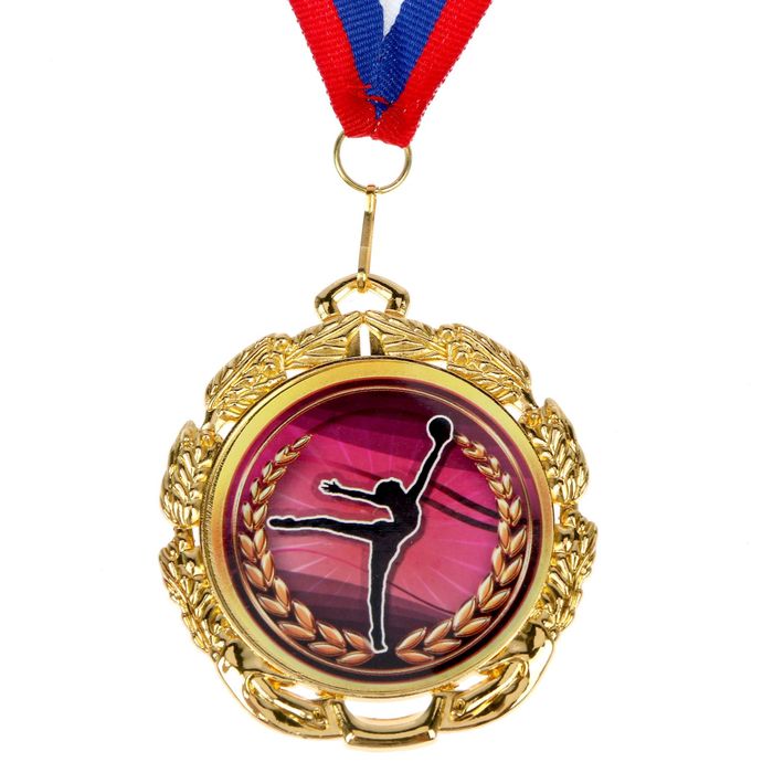 Медаль тематическая 045 "Худ. гимнастика", диам 6,5 см Цвет зол