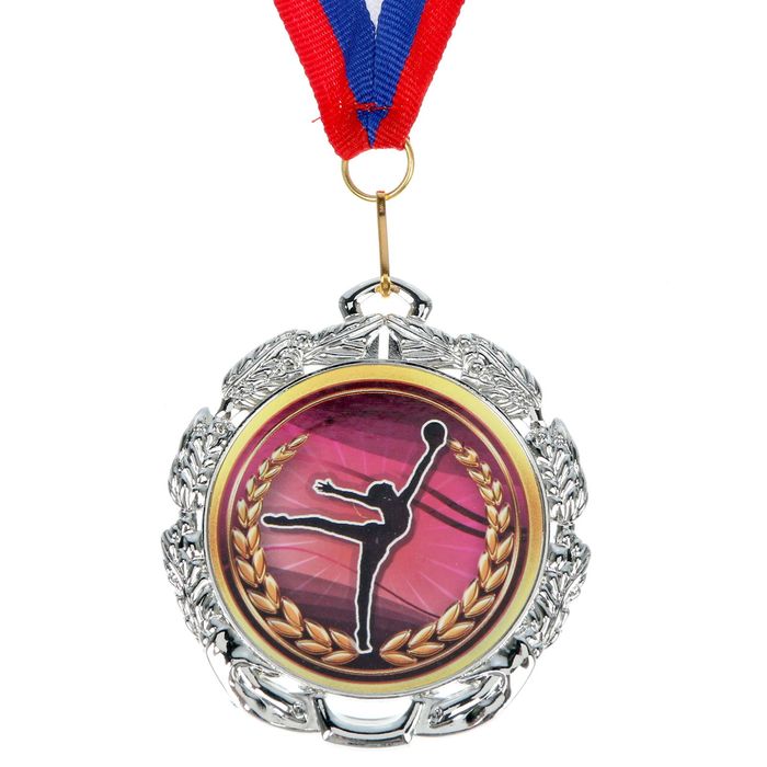 Медаль тематическая 045 "Худ. гимнастика", диам 6,5 см Цвет сер