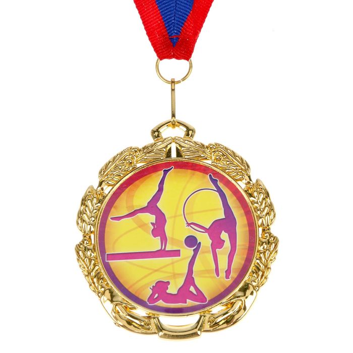 Медаль тематическая 056 "Худож. гимнастика", диам 6,5 см Цвет зол