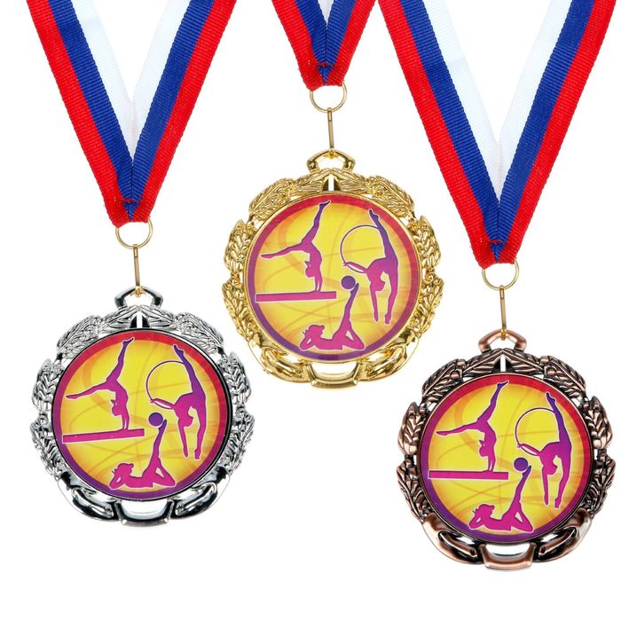 Медаль тематическая 056 "Худож. гимнастика", диам 6,5 см Цвет бронз