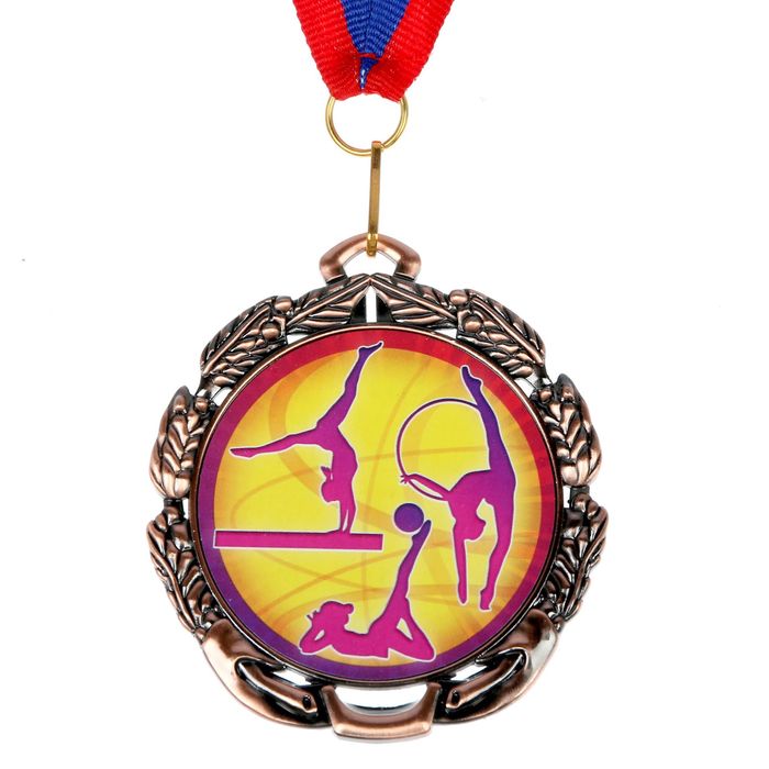Медаль тематическая 056 "Худож. гимнастика", диам 6,5 см Цвет бронз