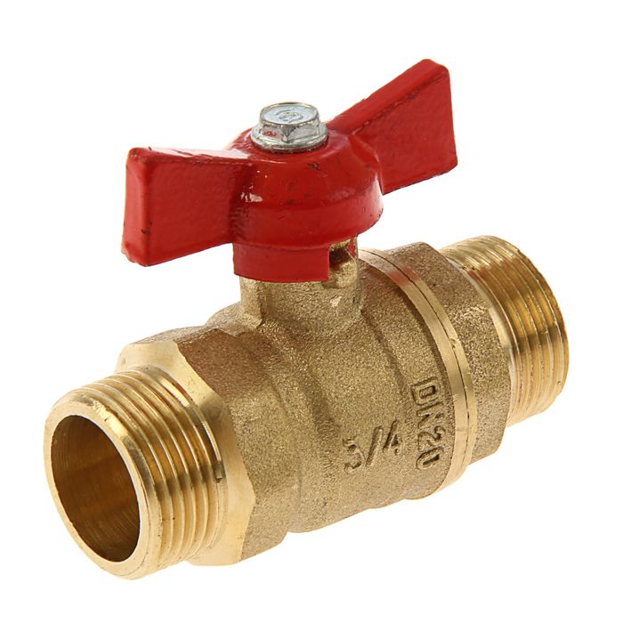 Кран шаровой "ГАЛЛОП" DN-20 233, наружная/наружная резьба 3/4", бабочка