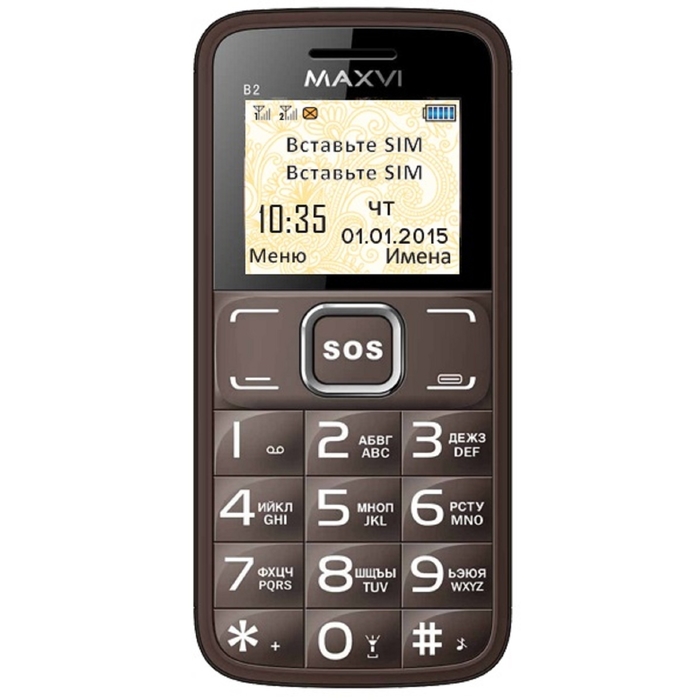Мобильный телефон Maxvi B2, коричневый