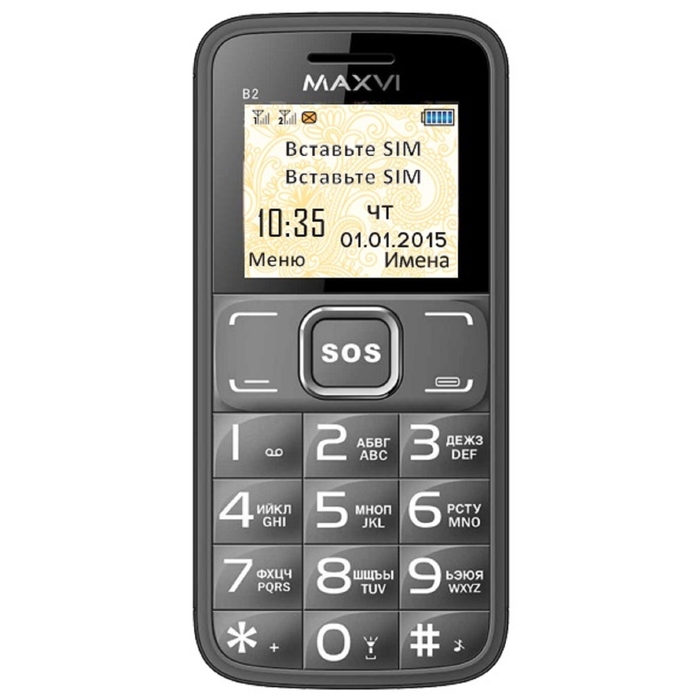 Мобильный телефон Maxvi B2, серый