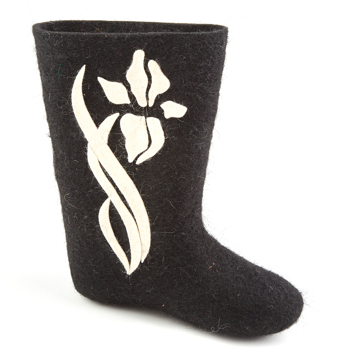 Валенки женские черные, ов "Ирисы", (р. 36 (24)