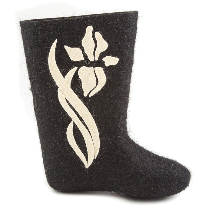 Валенки женские черные, ов "Ирисы", (р. 36 (24)