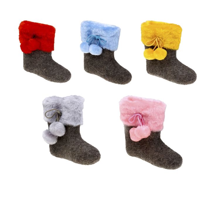 Валенки детские серые, "Бомбошки" , (р. 29 (17)