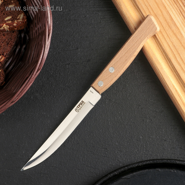 фото Нож кухонный «ретро» для овощей, лезвие 11,5 см, с деревянной ручкой труд вача