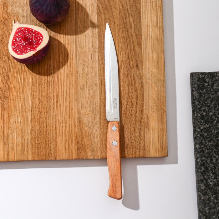 фото Нож кухонный для овощей «ретро», лезвие 12,5 см, с деревянной ручкой, цвет бежевый труд вача