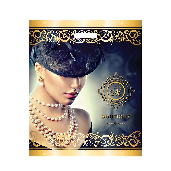 Пакет "Бутик", полиэтиленовый с вырубной ручкой, 38х45 см, 60 мкм