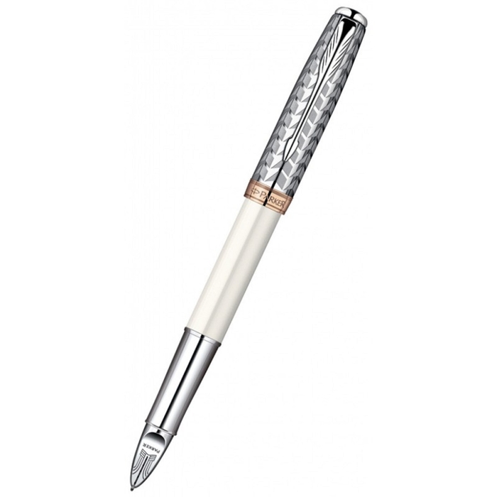 Ручка Parker Sonnet F540 (S0976010) Metal&amp;Pearl CT (F) чернила: черный