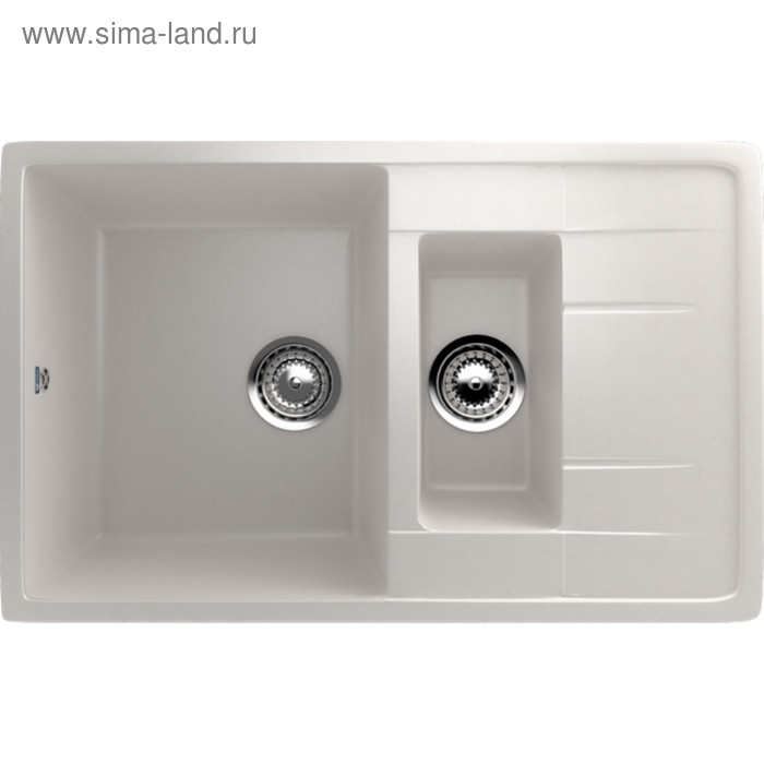 цена Мойка кухонная Ulgran U205-331, 770х495 мм, цвет белый