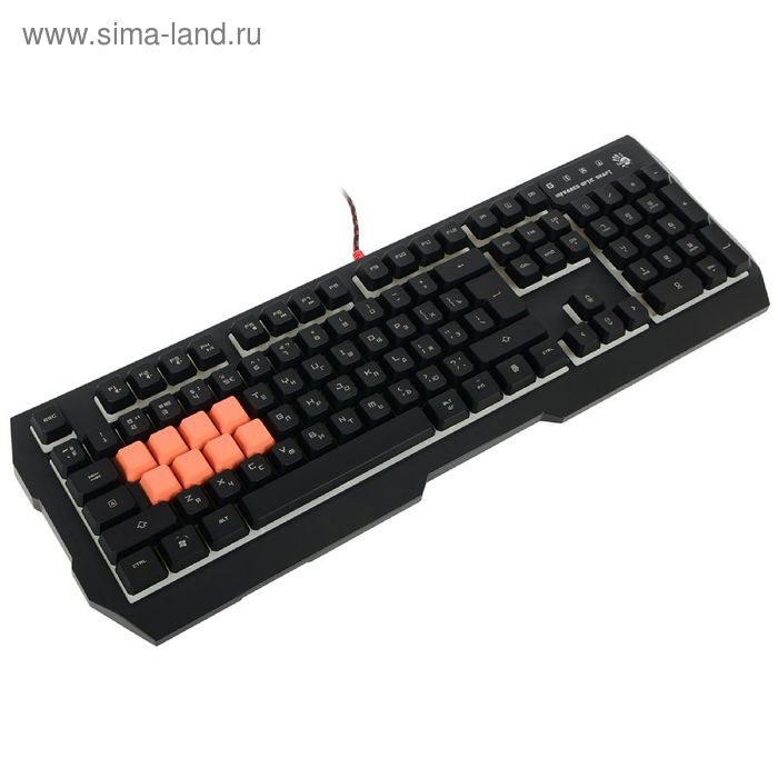 Клавиатура A4Tech Bloody B188, игровая, проводная, подсветка, 110 клавиши, USB, чёрная