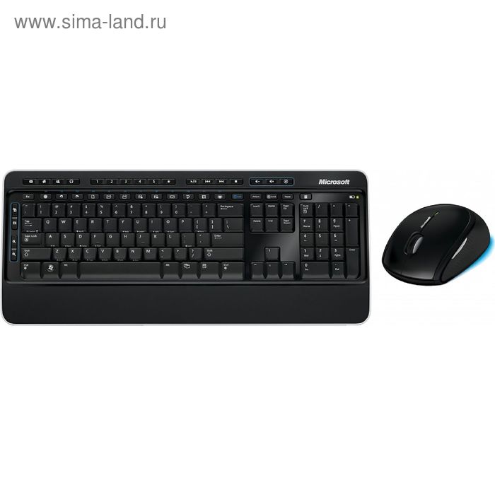 Комплект клавиатура и мышь Microsoft Comfort 3050, беспроводной, мембранный, USB, черный