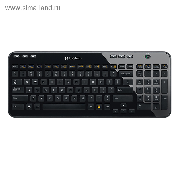 Клавиатура Logitech K360, беспроводная, мембранная, 110 клавиш, USB, чёрная