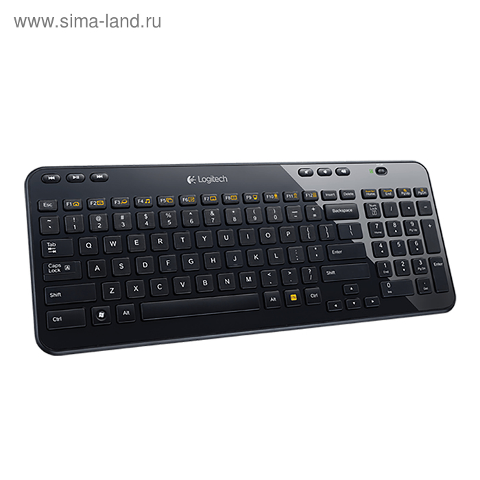 Клавиатура Logitech K360, беспроводная, мембранная, 110 клавиш, USB, чёрная