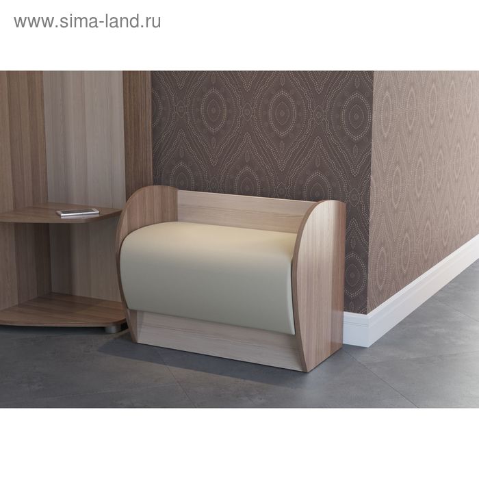 

Банкетка ФОКУС 650*400*530 Ясень шимо темный/светлый кож.зам. беж.