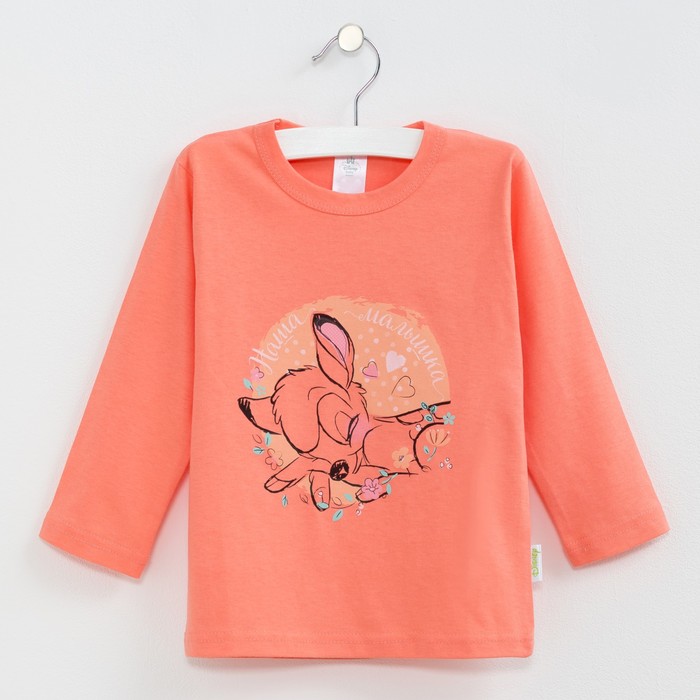 Футболка с длинным рукавом для девочек "Наша малышка", Бемби, рост 92-98 (56) см, 2 года, 100% хлопок