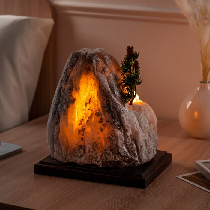 фото Соляная лампа "гора бонсай", цельный кристалл, 21 см ваше здоровье