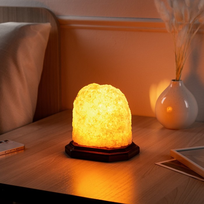 фото Соляная лампа "гора средняя арома", цельный кристалл, 16,5 см, 2-3 кг ваше здоровье