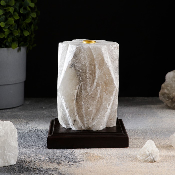 Светильник соляной "Пламя арома", с ароматизатором, цельный кристалл, 2-3 кг