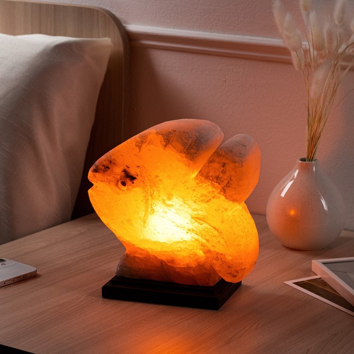 фото Соляная лампа "рыбка", цельный кристалл, 10,5 х 20,5 х 22 см, 3-4 кг ваше здоровье