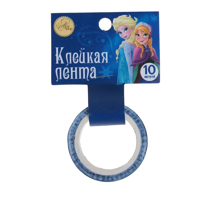 Декоративная клейкая лента пластиковый "Счастья!", Холодное сердце, 1,5 см х 10 м