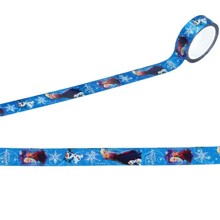 Декоративная клейкая лента голографическая "Новогодняя", Холодное сердце, 1,5 см х 10 м